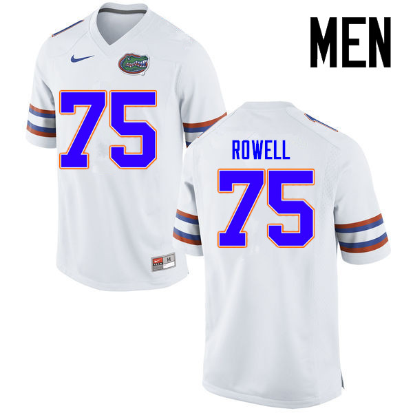 Men Florida Gators #75 Tanner Rowell College Football Jerseys Sale-White - Click Image to Close